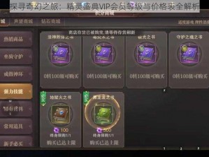 探寻奇幻之旅：精灵盛典VIP会员等级与价格表全解析