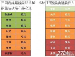 三国志战略版攻略揭秘：揭秘征服5级地所需兵力数量与战略布局之道