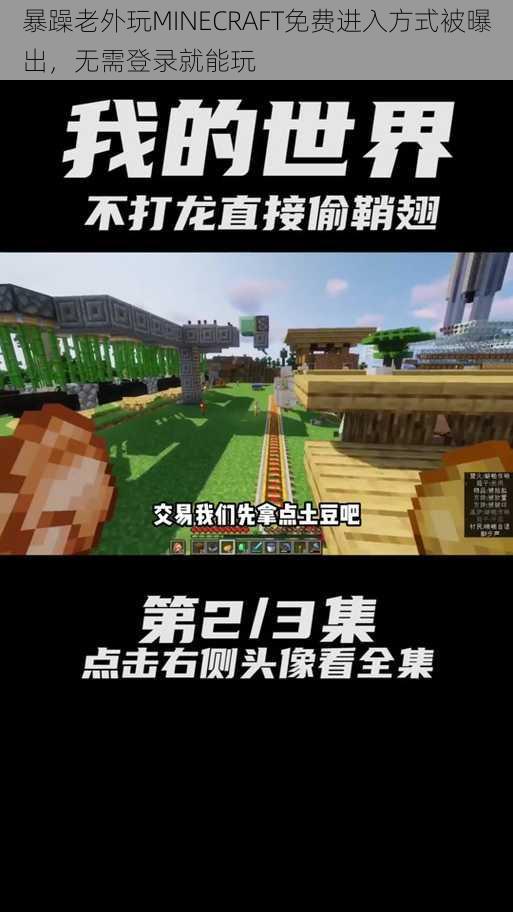 暴躁老外玩MINECRAFT免费进入方式被曝出，无需登录就能玩