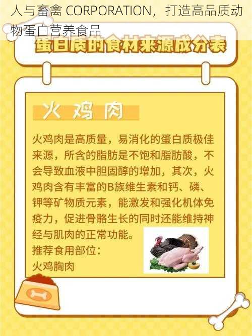 人与畜禽 CORPORATION，打造高品质动物蛋白营养食品