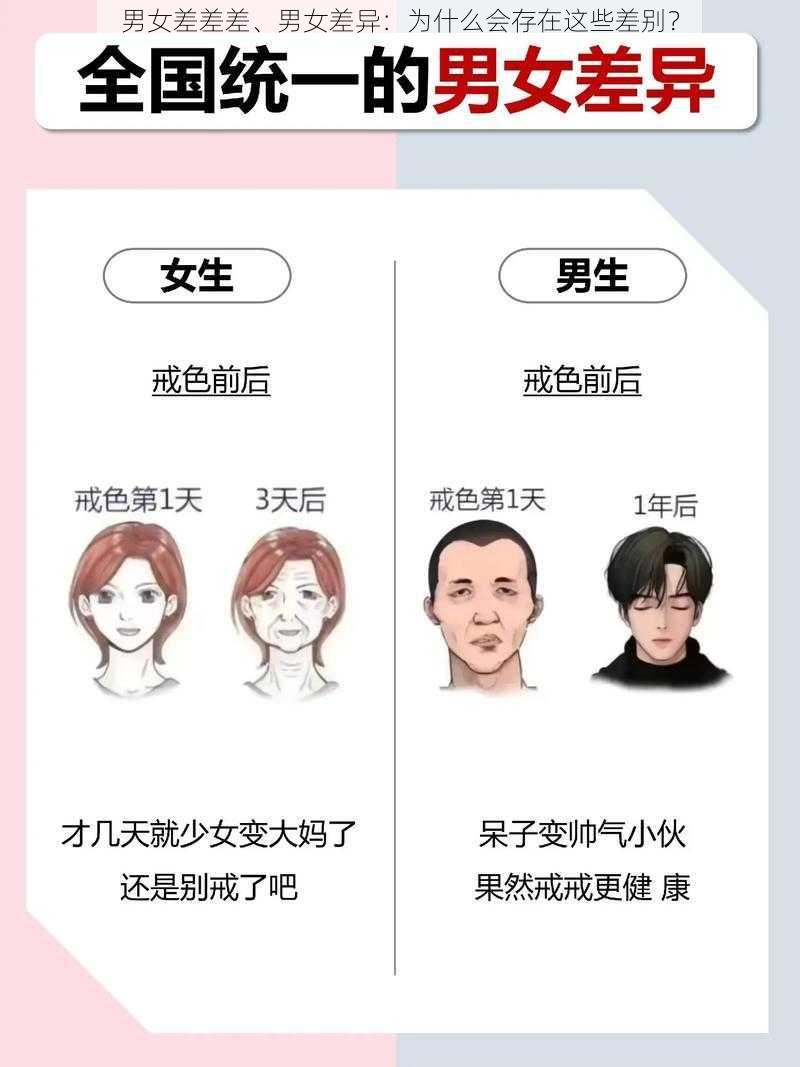 男女差差差、男女差异：为什么会存在这些差别？