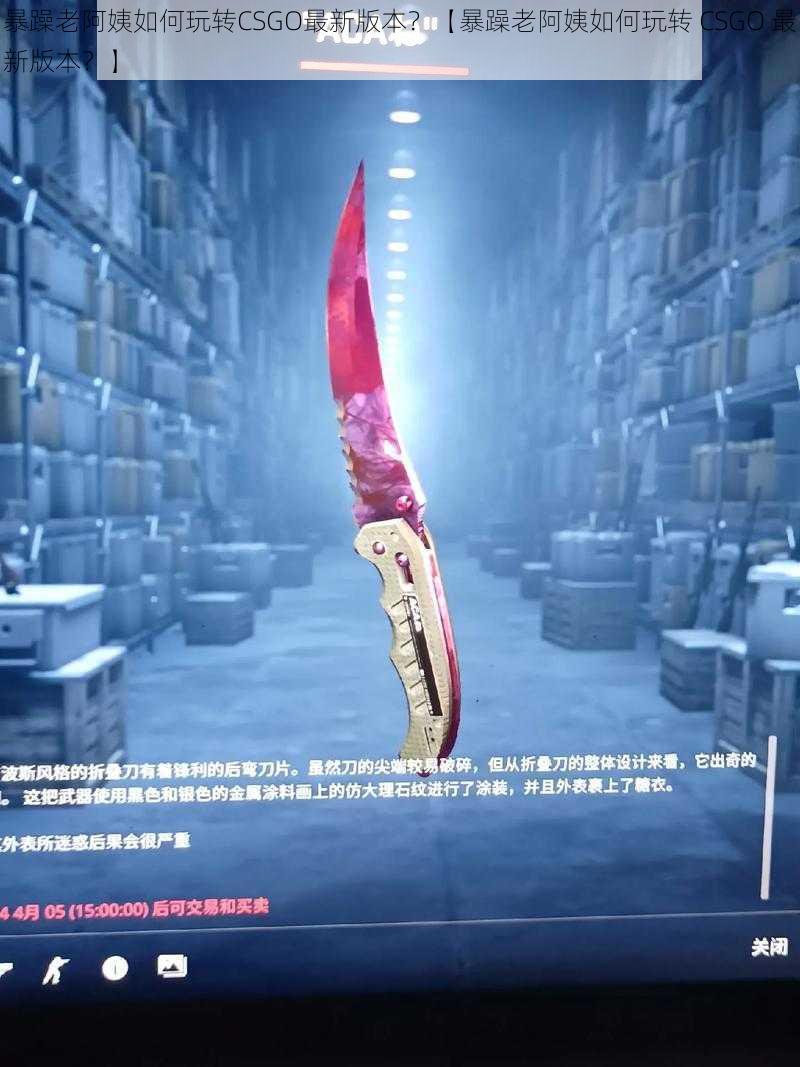 暴躁老阿姨如何玩转CSGO最新版本？【暴躁老阿姨如何玩转 CSGO 最新版本？】