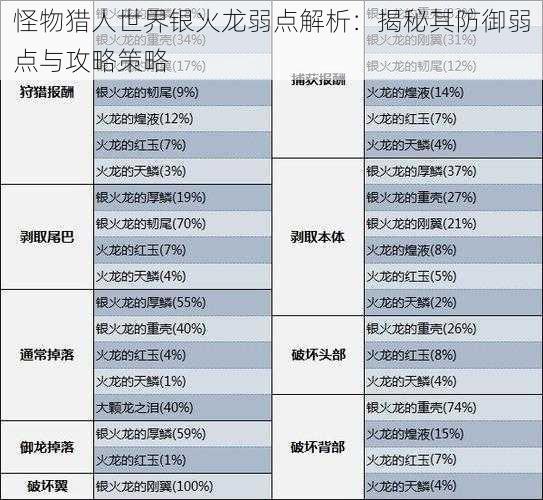 怪物猎人世界银火龙弱点解析：揭秘其防御弱点与攻略策略