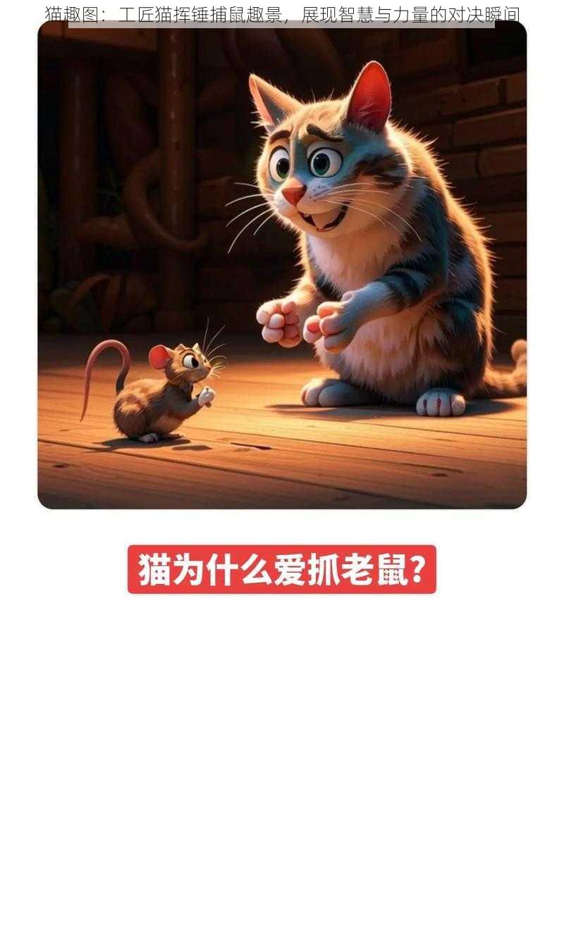 猫趣图：工匠猫挥锤捕鼠趣景，展现智慧与力量的对决瞬间