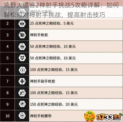 荒野大镖客2神射手挑战5攻略详解：如何轻松应对神射手挑战，提高射击技巧