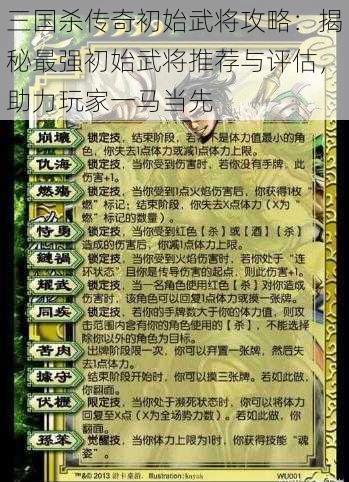 三国杀传奇初始武将攻略：揭秘最强初始武将推荐与评估，助力玩家一马当先