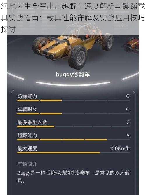 绝地求生全军出击越野车深度解析与蹦蹦载具实战指南：载具性能详解及实战应用技巧探讨