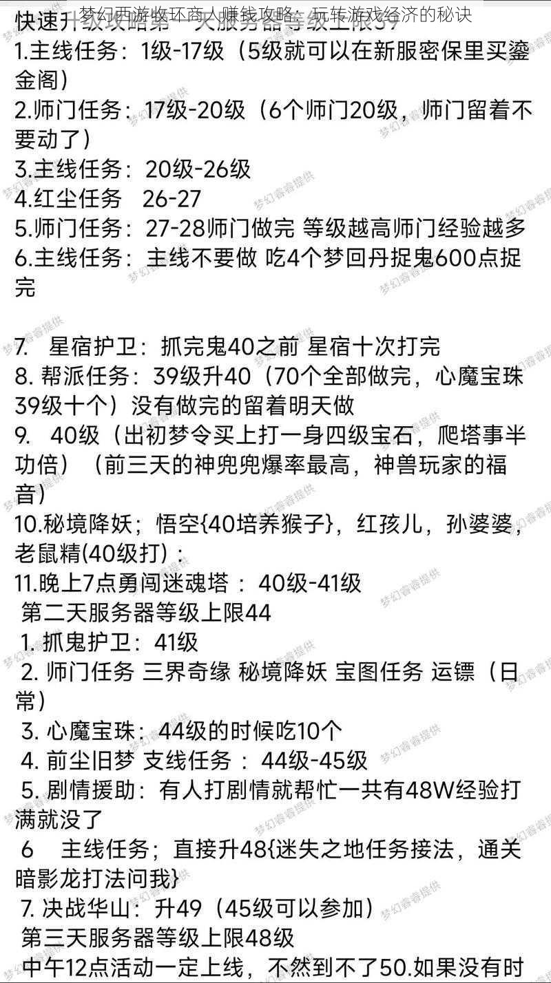 梦幻西游收环商人赚钱攻略：玩转游戏经济的秘诀