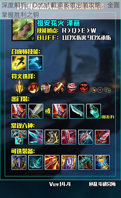 深度解析：Dota1戴泽英雄出装攻略，全面掌握胜利之钥