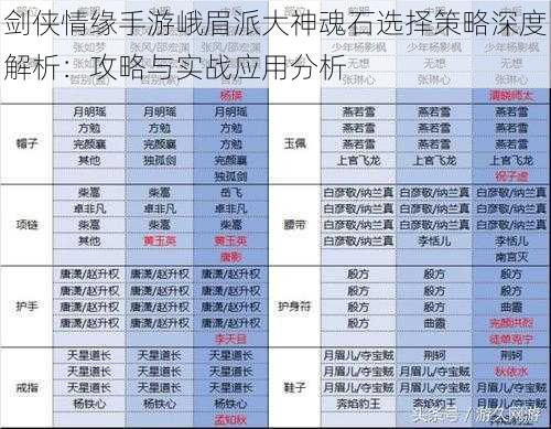 剑侠情缘手游峨眉派大神魂石选择策略深度解析：攻略与实战应用分析