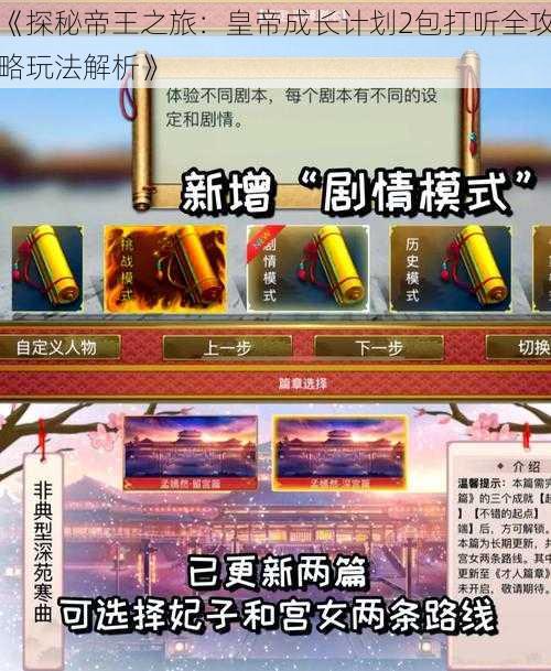 《探秘帝王之旅：皇帝成长计划2包打听全攻略玩法解析》