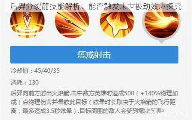 后羿分裂箭技能解析：能否触发末世被动效应探究